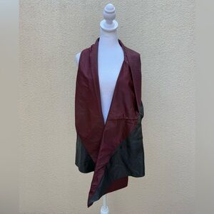 NWT Alistair Trung burgundy and black abstract fashionable asymmetrical vest